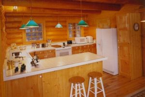 Cabin Kitchen with white counters