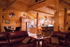 Log Home Interior couches