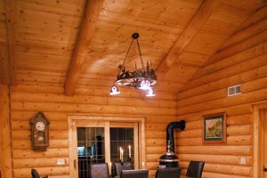 Log Home Interior dining table