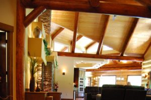 Log Home Interior open space