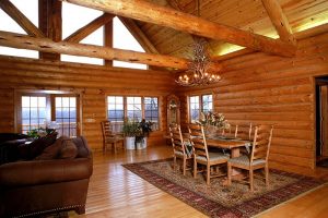 Log Home Interior Dining Room